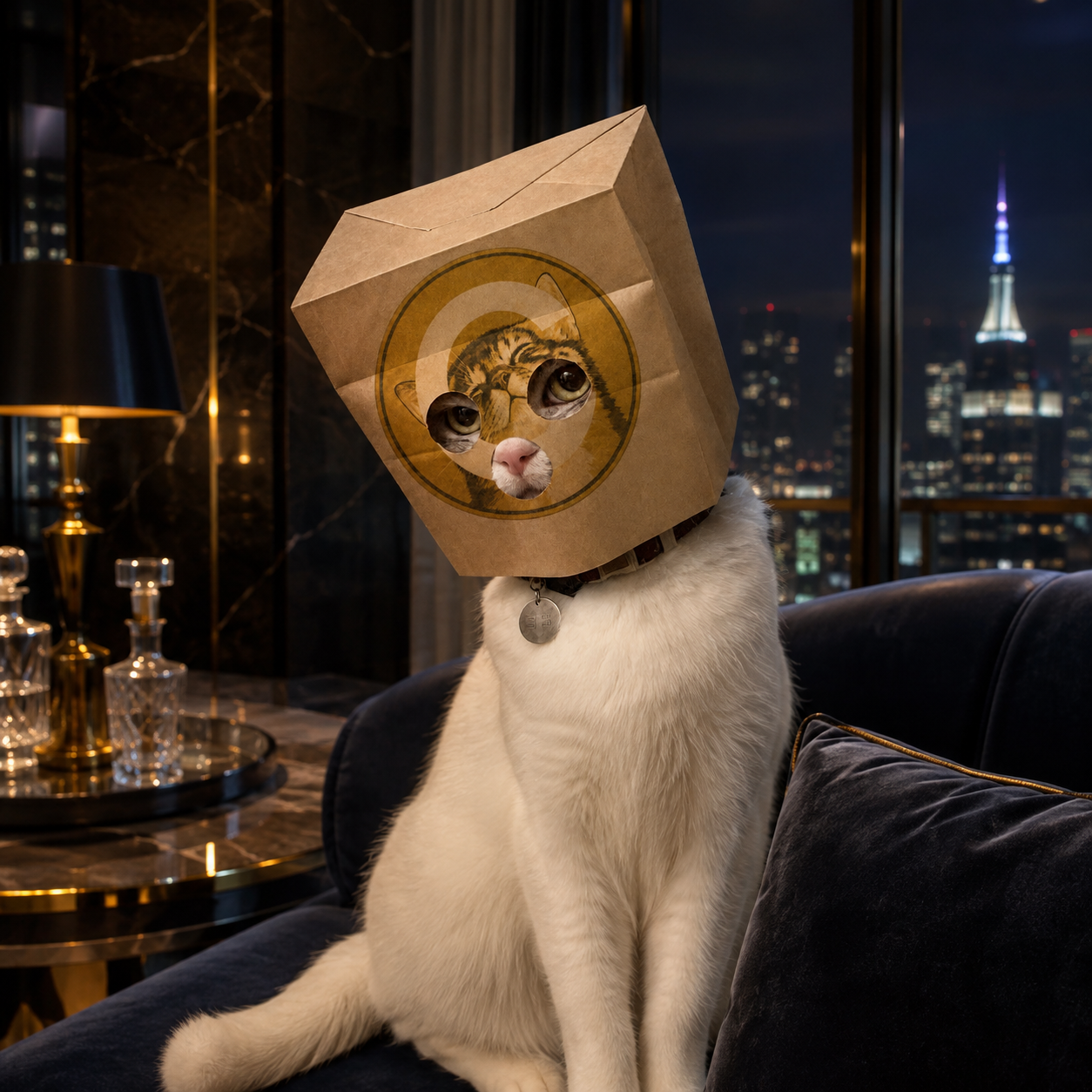 Penthouse views. Bag stays on.